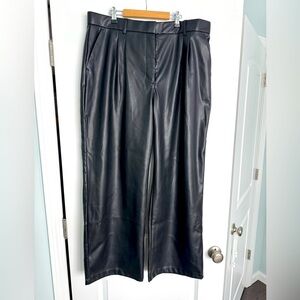 NWT Abercrombie and Fitch Vegan Leather Wide Leg Pants Womens XL